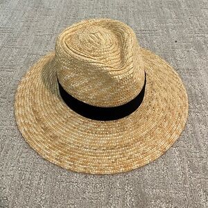 Brixton Natural Straw Hat with Black Trim